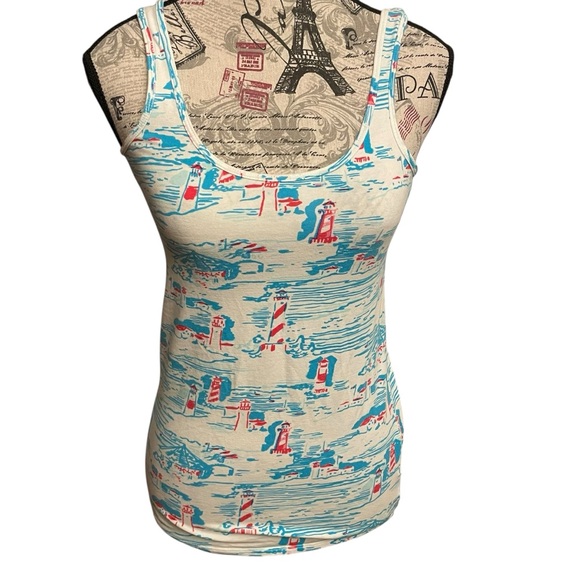 Lilly Pulitzer Tops - Lilly Pulitzer White, Blue and Pink lighthouse Tank Top